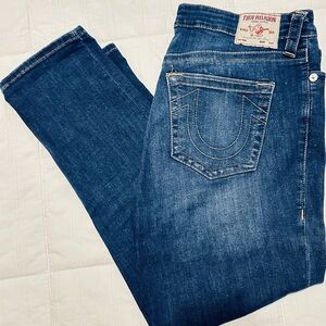 True Religion Women's Dark Blue Straight Leg Jeans